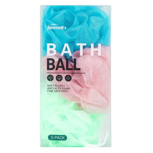 Junmei Bath Ball Sponge Loofah Box - 3PCS