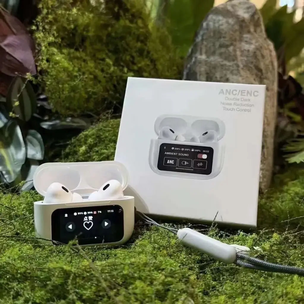 A9 PRO Anc Earbuds The Latest Anc+Enc Smart Screen Style with Multiple Language Options Earbuds